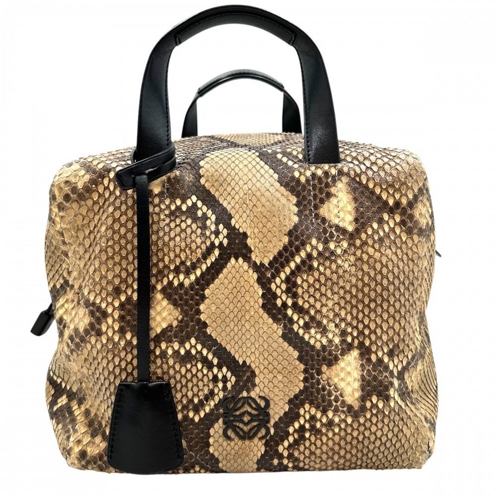 Loewe Handbag Anagram Mini Bag Python Leather Bro… - image 1